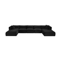 Rovigo 171" Black Corduroy Performance Fabric Upholstered 7 pc. Modular Sectional - Sec7C