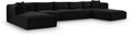 Rovigo 171" Black Corduroy Performance Fabric Upholstered 7 pc. Modular Sectional - Sec7C