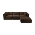 Rovigo 109" Brown Corduroy Performance Fabric Upholstered 4 pc. Modular Sectional - Sec4A