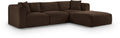 Rovigo 109" Brown Corduroy Performance Fabric Upholstered 4 pc. Modular Sectional - Sec4A