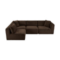 Rovigo 109" Brown Corduroy Performance Fabric Upholstered 4 pc. Modular Sectional - Sec4B