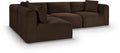 Rovigo 109" Brown Corduroy Performance Fabric Upholstered 4 pc. Modular Sectional - Sec4B