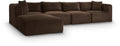 Rovigo 140" Brown Corduroy Performance Fabric Upholstered 5 pc. Modular Sectional - Sec5A