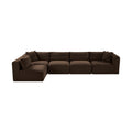 Rovigo 140" Brown Corduroy Performance Fabric Upholstered 5 pc. Modular Sectional - Sec5B