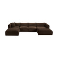 Rovigo 145" Brown Corduroy Performance Fabric Upholstered 5 pc. Modular Sectional - Sec5E