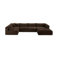 Rovigo 145" Brown Corduroy Performance Fabric Upholstered 5 pc. Modular Sectional - Sec5F