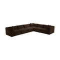 Rovigo 140" Brown Corduroy Performance Fabric Upholstered 6 pc. Modular Sectional - Sec6A
