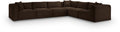 Rovigo 140" Brown Corduroy Performance Fabric Upholstered 6 pc. Modular Sectional - Sec6A