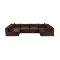 Rovigo 140" Brown Corduroy Performance Fabric Upholstered 6 pc. Modular Sectional - Sec6B