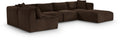 Rovigo 140" Brown Corduroy Performance Fabric Upholstered 6 pc. Modular Sectional - Sec6D