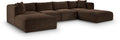 Rovigo 140" Brown Corduroy Performance Fabric Upholstered 6 pc. Modular Sectional - Sec6E