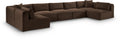 Rovigo 171" Brown Corduroy Performance Fabric Upholstered 7 pc. Modular Sectional - Sec7A