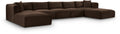 Rovigo 171" Brown Corduroy Performance Fabric Upholstered 7 pc. Modular Sectional - Sec7C