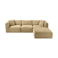 Rovigo 109" Camel Corduroy Performance Fabric Upholstered 4 pc. Modular Sectional - Sec4A