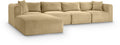 Rovigo 140" Camel Corduroy Performance Fabric Upholstered 5 pc. Modular Sectional - Sec5A
