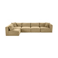 Rovigo 140" Camel Corduroy Performance Fabric Upholstered 5 pc. Modular Sectional - Sec5B