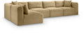 Rovigo 140" Camel Corduroy Performance Fabric Upholstered 5 pc. Modular Sectional - Sec5B