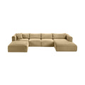 Rovigo 145" Camel Corduroy Performance Fabric Upholstered 5 pc. Modular Sectional - Sec5E