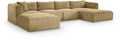 Rovigo 145" Camel Corduroy Performance Fabric Upholstered 5 pc. Modular Sectional - Sec5E