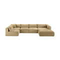 Rovigo 145" Camel Corduroy Performance Fabric Upholstered 5 pc. Modular Sectional - Sec5F