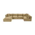 Rovigo 140" Camel Corduroy Performance Fabric Upholstered 6 pc. Modular Sectional - Sec6D
