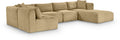 Rovigo 140" Camel Corduroy Performance Fabric Upholstered 6 pc. Modular Sectional - Sec6D
