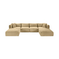 Rovigo 140" Camel Corduroy Performance Fabric Upholstered 6 pc. Modular Sectional - Sec6E
