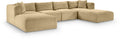 Rovigo 140" Camel Corduroy Performance Fabric Upholstered 6 pc. Modular Sectional - Sec6E
