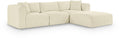 Rovigo 109" Cream Corduroy Performance Fabric Upholstered 4 pc. Modular Sectional - Sec4A