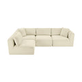 Rovigo 109" Cream Corduroy Performance Fabric Upholstered 4 pc. Modular Sectional - Sec4B