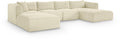 Rovigo 145" Cream Corduroy Performance Fabric Upholstered 5 pc. Modular Sectional - Sec5E