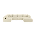 Rovigo 145" Cream Corduroy Performance Fabric Upholstered 5 pc. Modular Sectional - Sec5F