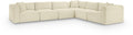 Rovigo 140" Cream Corduroy Performance Fabric Upholstered 6 pc. Modular Sectional - Sec6A