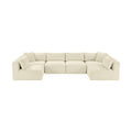 Rovigo 140" Cream Corduroy Performance Fabric Upholstered 6 pc. Modular Sectional - Sec6B