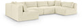 Rovigo 140" Cream Corduroy Performance Fabric Upholstered 6 pc. Modular Sectional - Sec6B