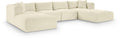 Rovigo 140" Cream Corduroy Performance Fabric Upholstered 6 pc. Modular Sectional - Sec6E