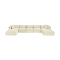 Rovigo 171" Cream Corduroy Performance Fabric Upholstered 7 pc. Modular Sectional - Sec7C