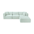 Rovigo 109" Mint Corduroy Performance Fabric Upholstered 4 pc. Modular Sectional - Sec4A