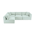 Rovigo 109" Mint Corduroy Performance Fabric Upholstered 4 pc. Modular Sectional - Sec4B