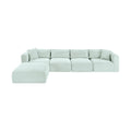 Rovigo 140" Mint Corduroy Performance Fabric Upholstered 5 pc. Modular Sectional - Sec5A