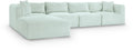 Rovigo 140" Mint Corduroy Performance Fabric Upholstered 5 pc. Modular Sectional - Sec5A