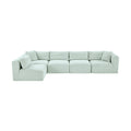 Rovigo 140" Mint Corduroy Performance Fabric Upholstered 5 pc. Modular Sectional - Sec5B