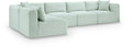 Rovigo 140" Mint Corduroy Performance Fabric Upholstered 5 pc. Modular Sectional - Sec5B
