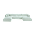 Rovigo 145" Mint Corduroy Performance Fabric Upholstered 5 pc. Modular Sectional - Sec5E