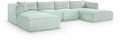 Rovigo 145" Mint Corduroy Performance Fabric Upholstered 5 pc. Modular Sectional - Sec5E
