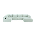 Rovigo 145" Mint Corduroy Performance Fabric Upholstered 5 pc. Modular Sectional - Sec5F