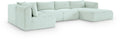 Rovigo 145" Mint Corduroy Performance Fabric Upholstered 5 pc. Modular Sectional - Sec5F
