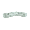 Rovigo 140" Mint Corduroy Performance Fabric Upholstered 6 pc. Modular Sectional - Sec6A