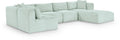 Rovigo 140" Mint Corduroy Performance Fabric Upholstered 6 pc. Modular Sectional - Sec6D