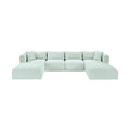 Rovigo 140" Mint Corduroy Performance Fabric Upholstered 6 pc. Modular Sectional - Sec6E